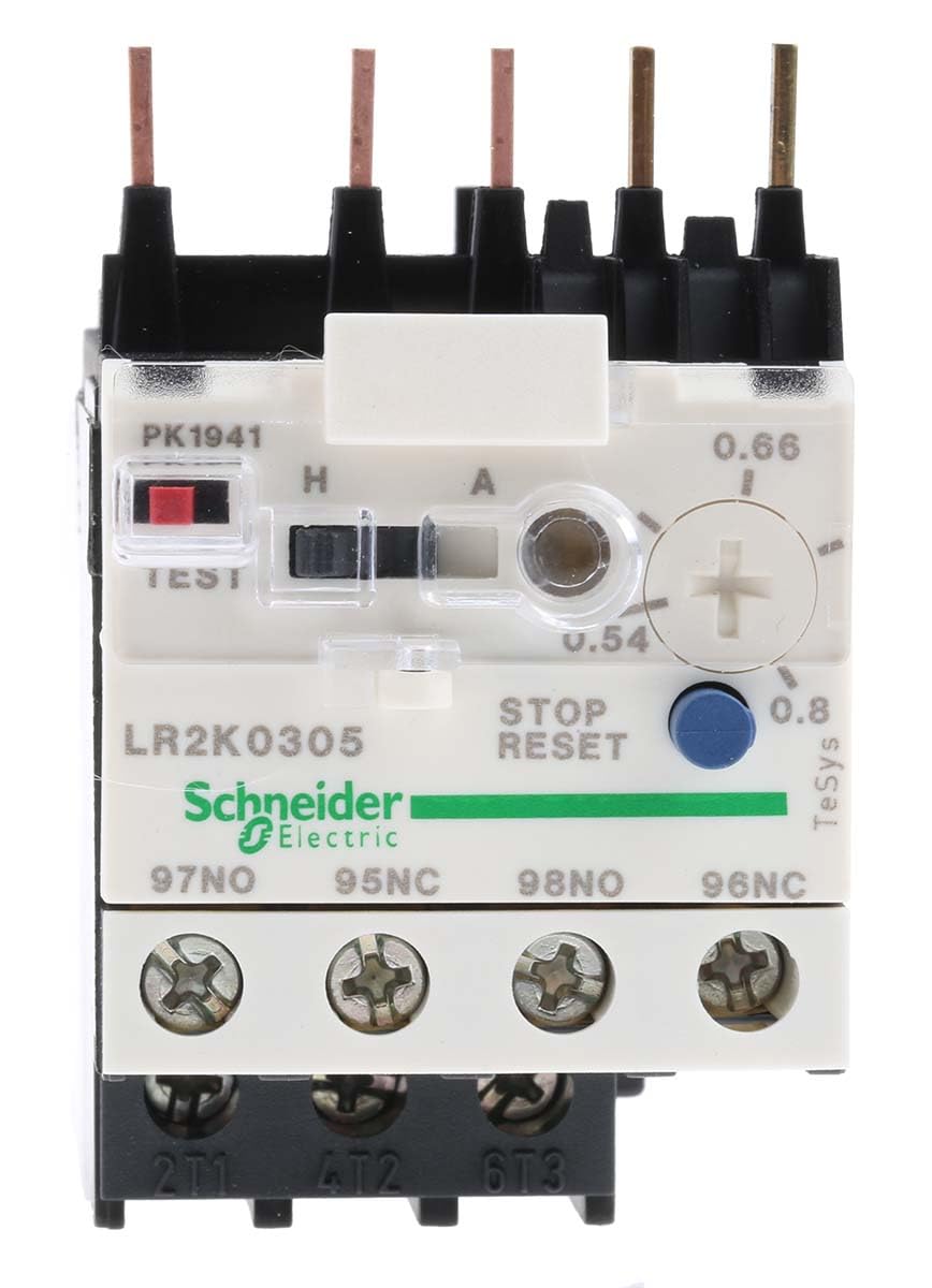 Schneider Electric, TeSys K - differential thermal overload relays - 0.54...0.8 A - class 10A, LR2K0305