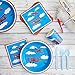 Juvale 144 Piece Airplane Birthday Party Supplies Pack with Paper Plates, Cups, Napkins, and Cutlery (Serves 24)