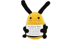 ISTHKUBW Positive Bee Emotional Support Funny Inspirational Gifts for Women Cute Easter Employee Appreciation Gifts Crochet Animals Happy Retirement Graduation Birthday Gift for Son Daughter Best Friend
