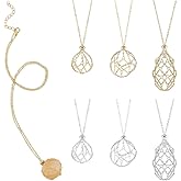 PH PandaHall 6pcs Empty Crystal Holder Necklace, 925 Sterling Silver & 18K Gold Plated, Adjustable, DIY Jewelry, Golden and Platinum