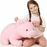 Karister Giant Pig Plush Toy, 27.6" Large Pink Pig Stuffed Animal with Big Ear, Cute Snuggly Stuffed Pig for Kids Adults, Cuddly Farm Animal Plushies for Christmas Birthday Gift
