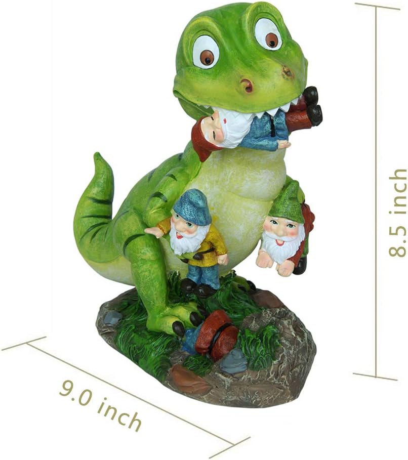 CCOQUS Garden Gnome - T Rex Massacre Gnomes Statue for Outside Outdoor Funny Garden Decoration Large Lawn Patio Art Sculpture: Home & Kitchen