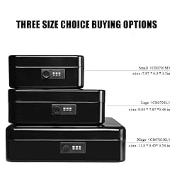 Jssmst Large Cash Box with Combination Lock
