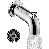LOCALAND Slip-On Extra Long Tub Spout with Diverter, 1/2 Inch Slip Fit Connection,Chrome Plated