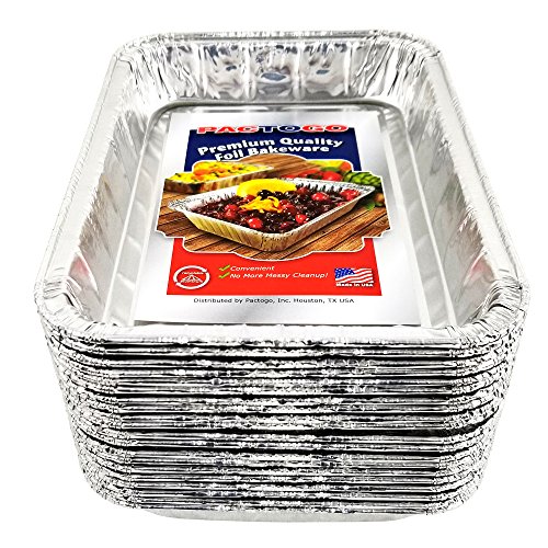 Pactogo 7.5" x 5" Small Aluminum Foil BBQ Grease Drip Catching Pan - Compatible with Weber Grills (Pack of 20)