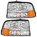 Brock Replacement Driver and Passenger Set Headlights Compatible with 98-04 Sonoma Pickup Truck