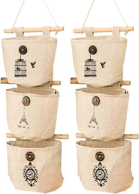 Amazon 壁掛け収納ポケット 3個１セット 雑貨風 ウォールポケット ハンギングストレージバッグ 壁ドア クローゼット 吊り壁バッグ オーガナイザー ポーチ 寝室 家 小物管理 グリーン ウォールポケット オンライン通販