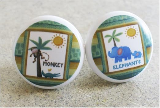 Amazon Com Jungle Safari Monkey And Elephant Drawer Knobs Pulls