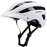 LUMDEER Bike Helmet for Adults - Mountain Bicycle Helmet with Rechargeable Light, Airflow Visor, Lightweight Ajustable Biking Helmet for Men Women