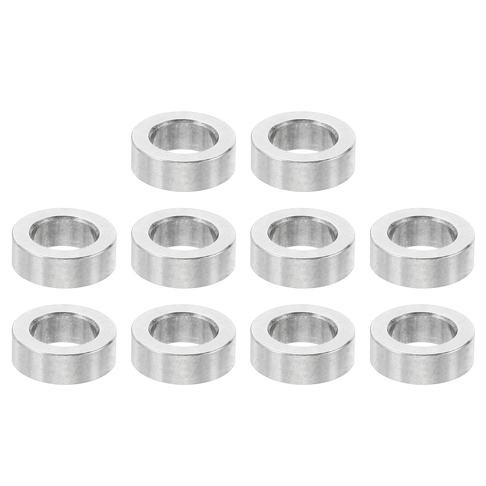 PATIKIL M6 Stainless Steel Spacers, 10 Pcs Metal Spacer Stainless Steel 6.2mm ID x 10mm OD x 5mm L Spacer Screw Standoff Round for 1/4" or M6 Screw Bolts