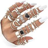 GIGB PBDK Vintage Gold Stackable Knuckle Ring Set for Women Boho Heart Butterfly Snake Open Rings Joint Finger Stacking Nail Rings Jewelry Gift