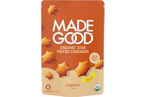 MADE GOOD MadeGood Cheddar Star Puffed Crackers (6 Bags - 4.26 Oz Each) Gluten Free and Organic, Healthy Snacks