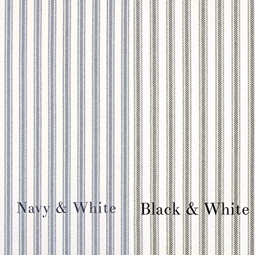 Faux Roman Shade Valance Custom Made in Black & White Ticking Stripe Fabric. Fully Lined, 100% Cotton, Ready to Hang