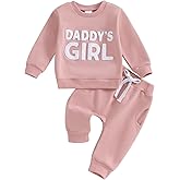 MOBJVIY Toddler Baby Girl Clothes Daddys Girl Cotton Sweatshirt Tops Pants Newborn Girl 2Pcs Fall Winter Outfits