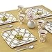 Silver Spoons Party Disposable 36 PC DINNERWARE Set Dinner Side Heavy Duty Paper Plates | for Upscale Wedding and Dining | Moroccan Collection, 18 Servings, Gold