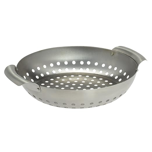 bremermann Grillkorb rund 27 x 6 x 22,5 cm Edelstahl Grillpanne Grillplatte