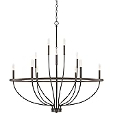 HomePlace by Capital Lighting 428501BZ Greyson Urban/Industrial Vine-Style Round Chandelier, 12-Light 720 Total Watts, 40" H 