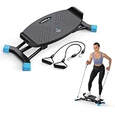 MERACH Balancing Machine for Full Body Workout, Sliding Ski Simulator with Resistance Bands, 300 LBS Loading Capacity Exercise Workout Equipment for Women﻿(Black)