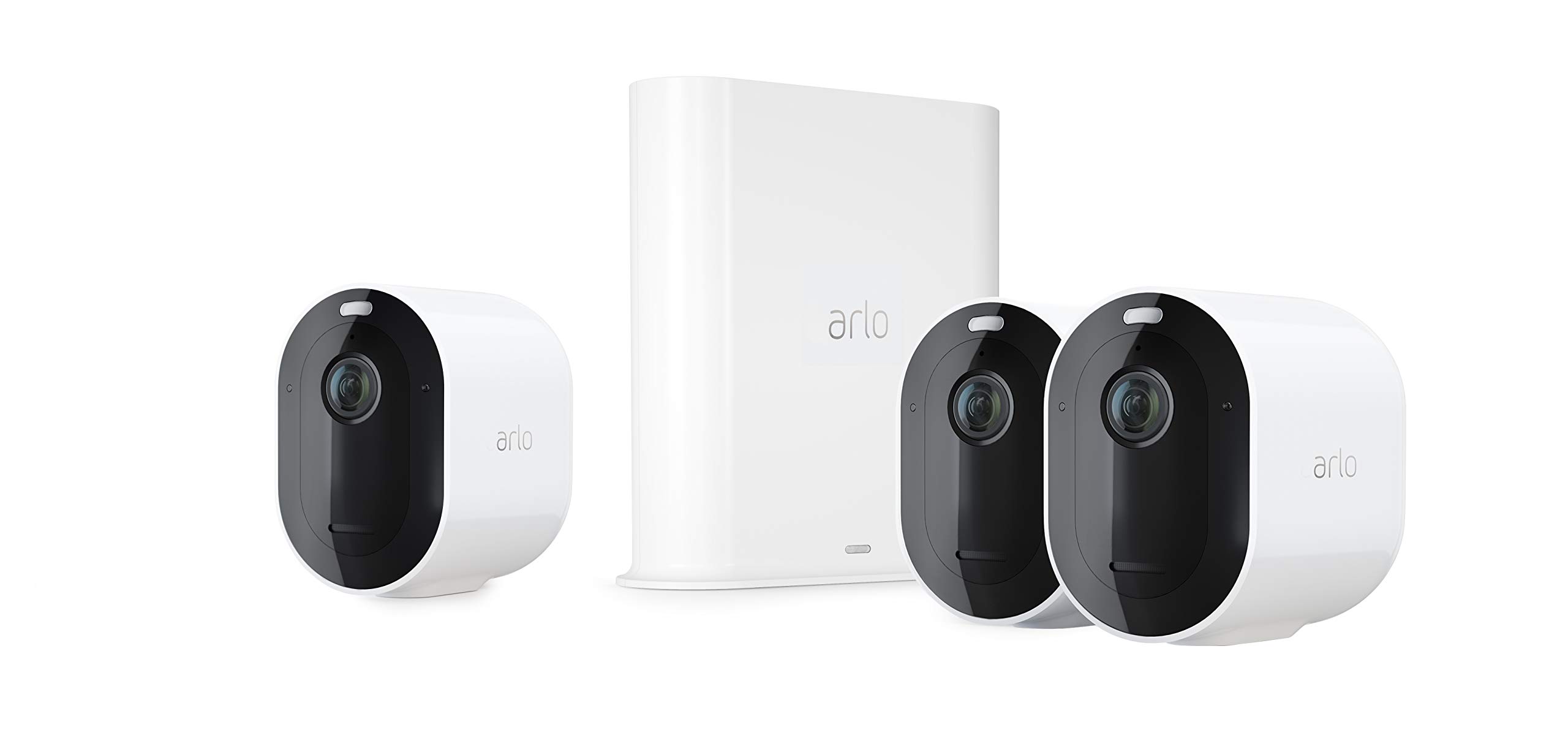 Arlo Pro3 Wireless Home Security Camera System CCTV, WiFi, 6-Month Battery Life, Colour Night Vision, Indoor or Outdoor, 2K HDR, 2-Way Audio, Spotlight, 160° View, Alarm, 3 Camera Kit, VMS4340P