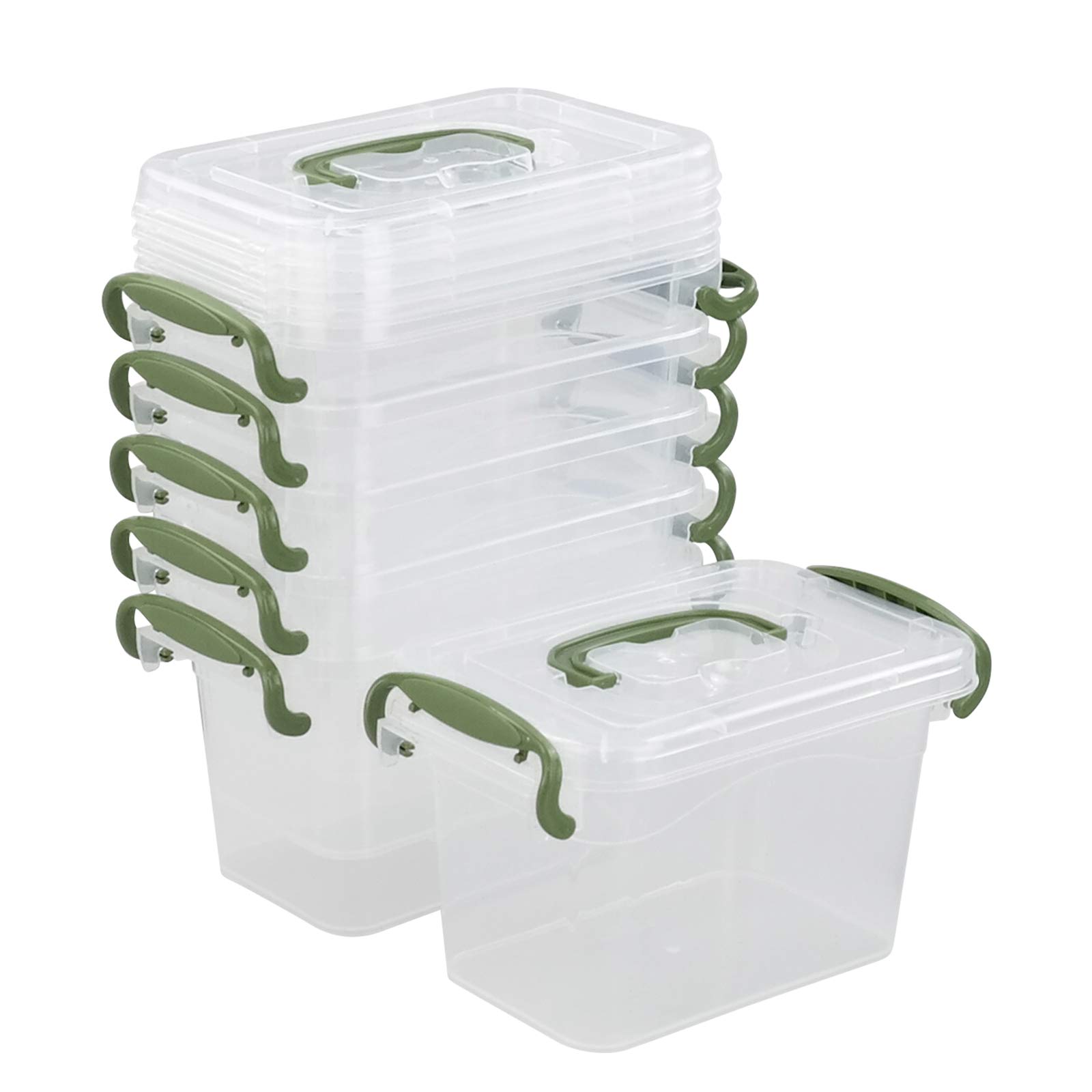 Photo 1 of Ortodayes 6 Packs Mini Latch Storage Box, Plastic Clear Bins with Lids