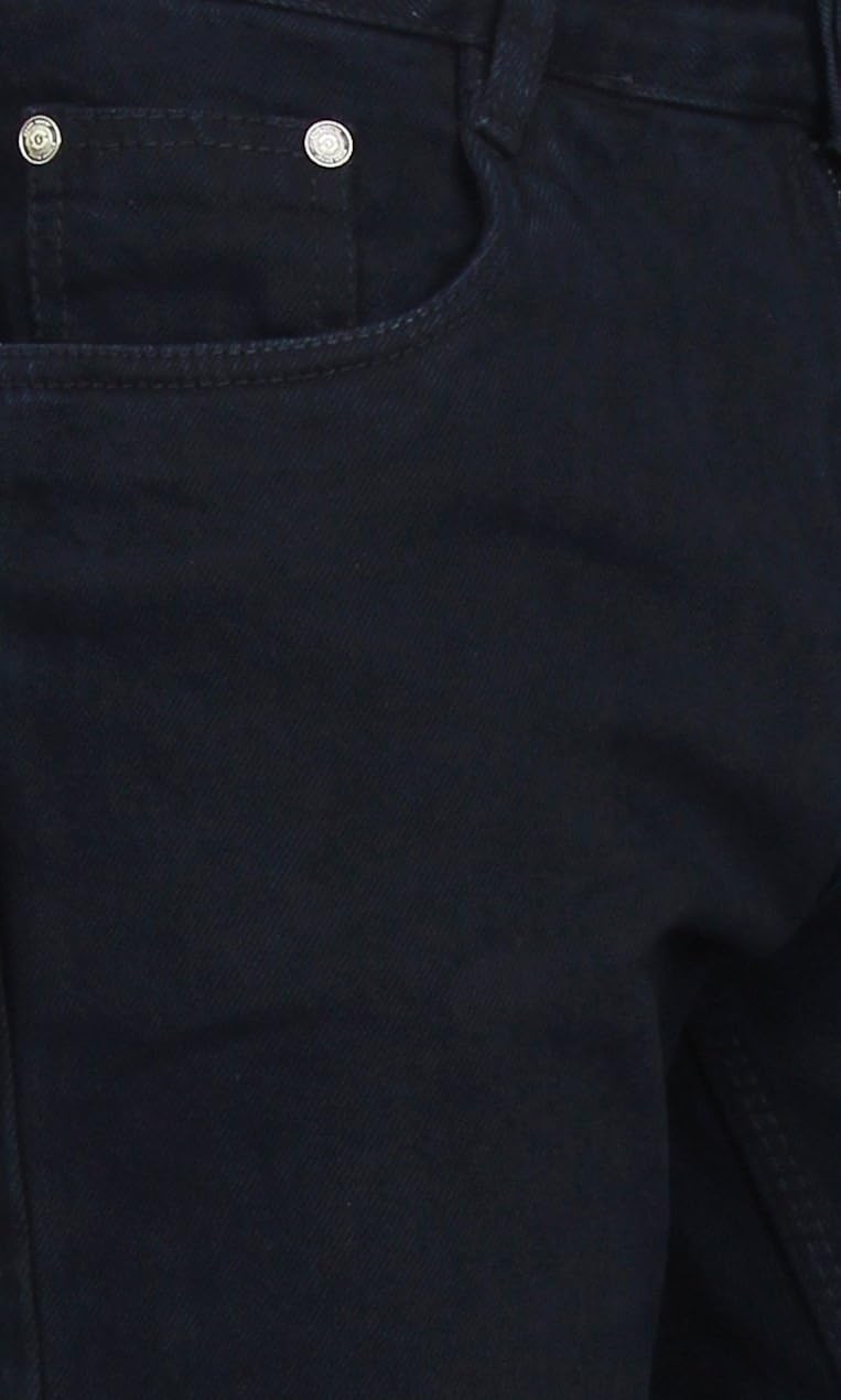 studio nexx men's regular fit non stretch denim (black)