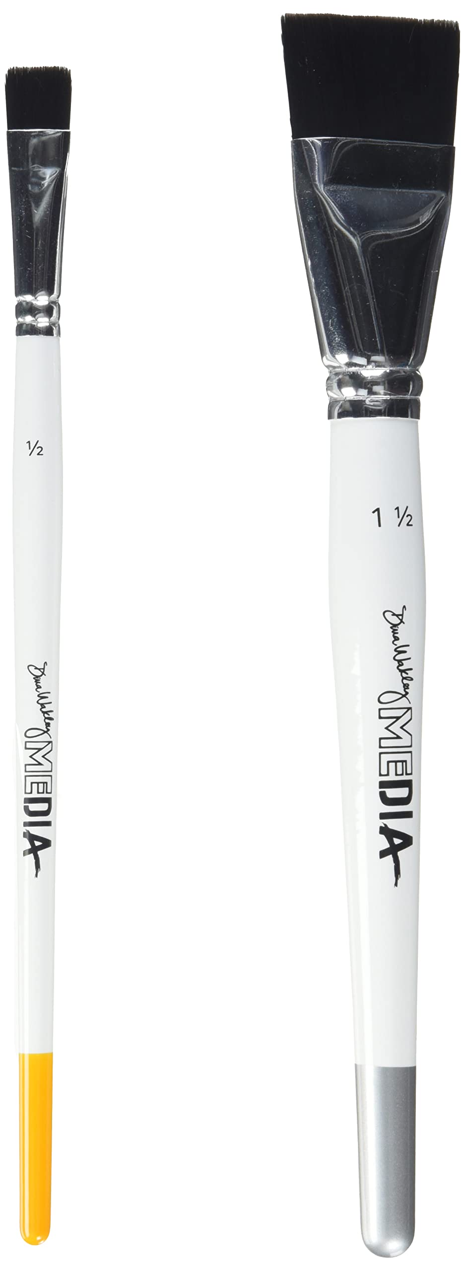 Dina Wakley Media MDA71136 Media Brushes 2/PKG 1.5" & .5", One Size