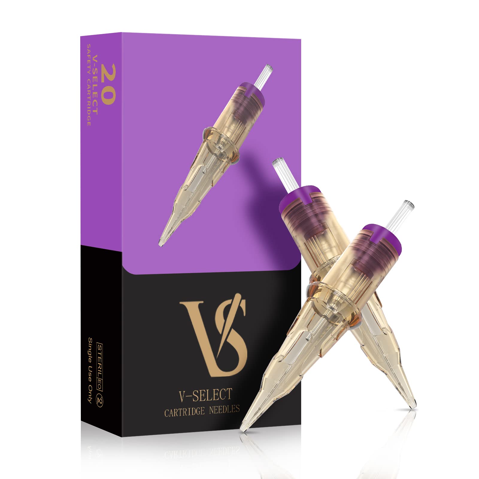 EZ Tattoo Cartridge Needles - 20Pcs #08 (7RS) Permanent Makeup SMP Round Shader 0.25MM Microblading Hair Scalp for Tattoo Pen Rotary Machine Supply - V-SELECT