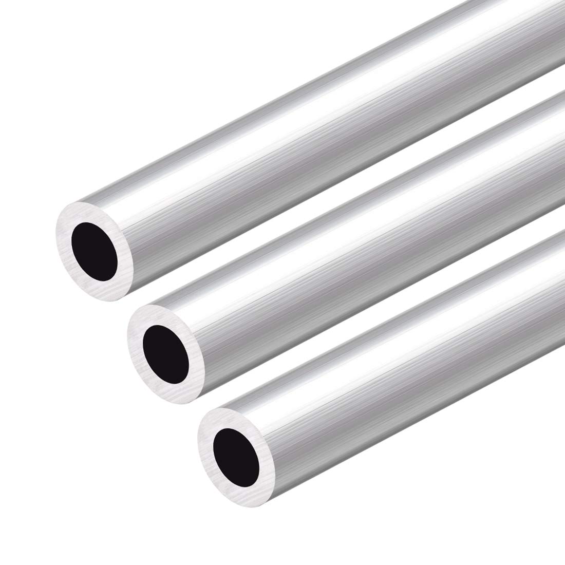 sourcing map 6063 Aluminum Round Tube, 300mm Length 17mm OD 10mm Inner Dia Seamless Aluminum Straight Tubing 3 Pcs