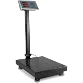 Industrial Scale, Shipping, Packages, Platform, Black, 600 LB | Houseables Digital Postal Scale for Small Business, Heavy Duty Floor Weighing Machine, Luggage, Laundry, Dog, Pets