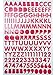 Jazzstick Alphabet Letters / Numbers Decorative Sticker Value Pack 5 sheets, Pink