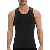 PODFAN Compression Shirt Men, Slimming Tank Top, Gynecomastia Undershirts, Tummy Control Shapewear, Mens Body Shaper Vest