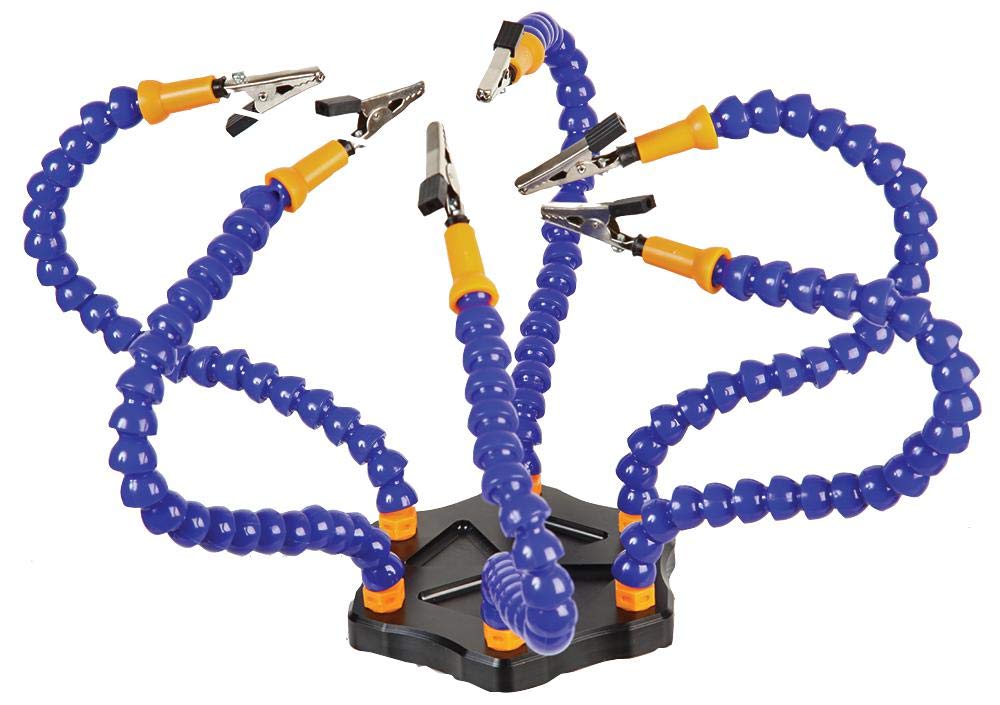 DURATOOL Flexible Helping Hand with 6 Adjustable Arms & Crocodile Clips – Soldering, Electronics & DIY Tool – D03419