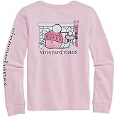 Vineyard Vines Girls Girls' Apres Ski Cocoa Whale Long-Sleeve Pocket Tee