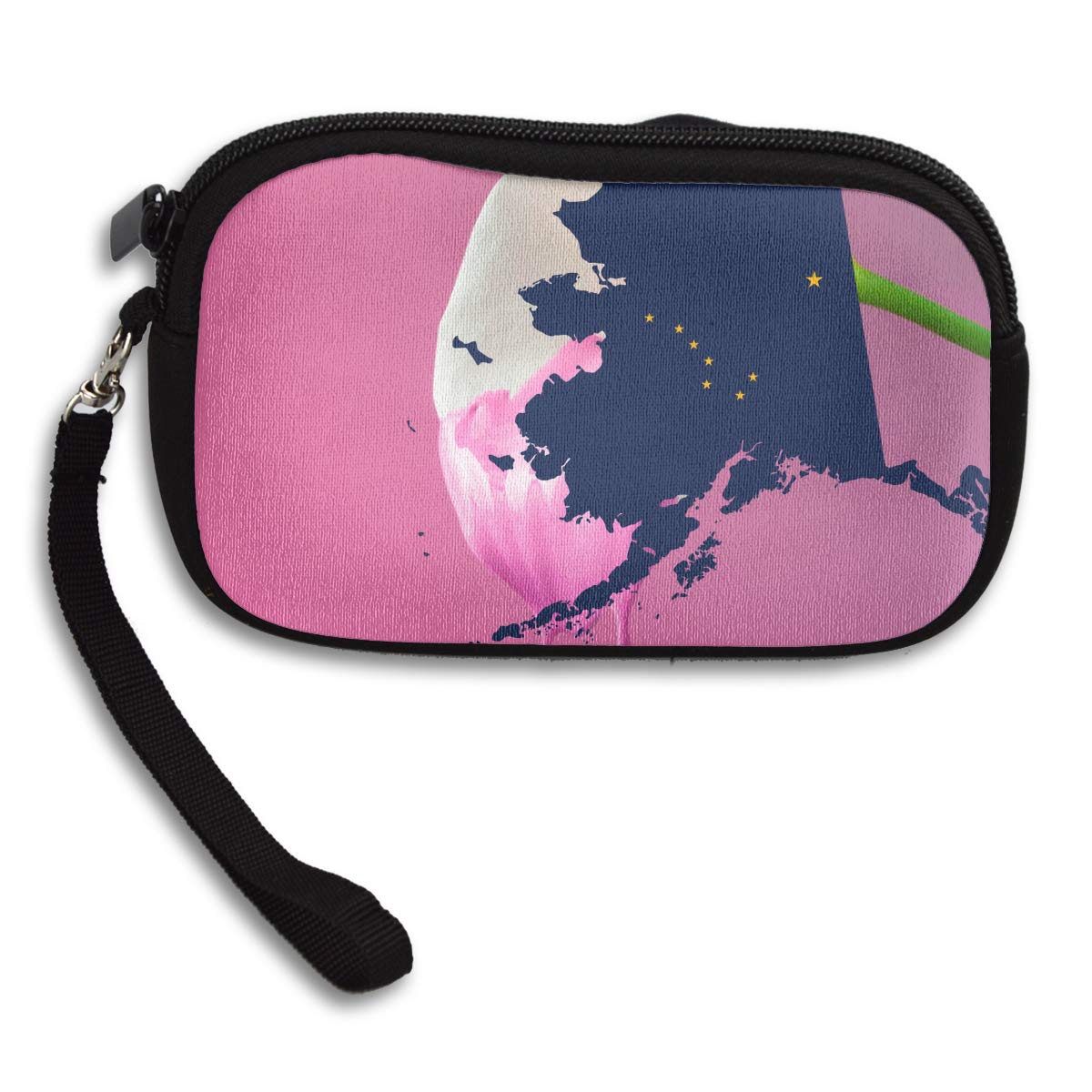 Alaska State Moose Flag Deluxe Printing Small Purse Portable Receiving