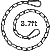 Gelury Hanging Swing Chain 39In, Hanging Chain Heavy Duty 600LB Capacity, Hammock Chain Extender, Hammock Hanging Kit with 2 Carabiners for Punching Bags, Swing Chairs (1 Pack, Black)