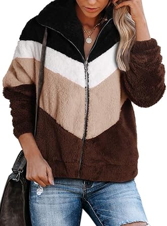 fuzzy full zip jacket