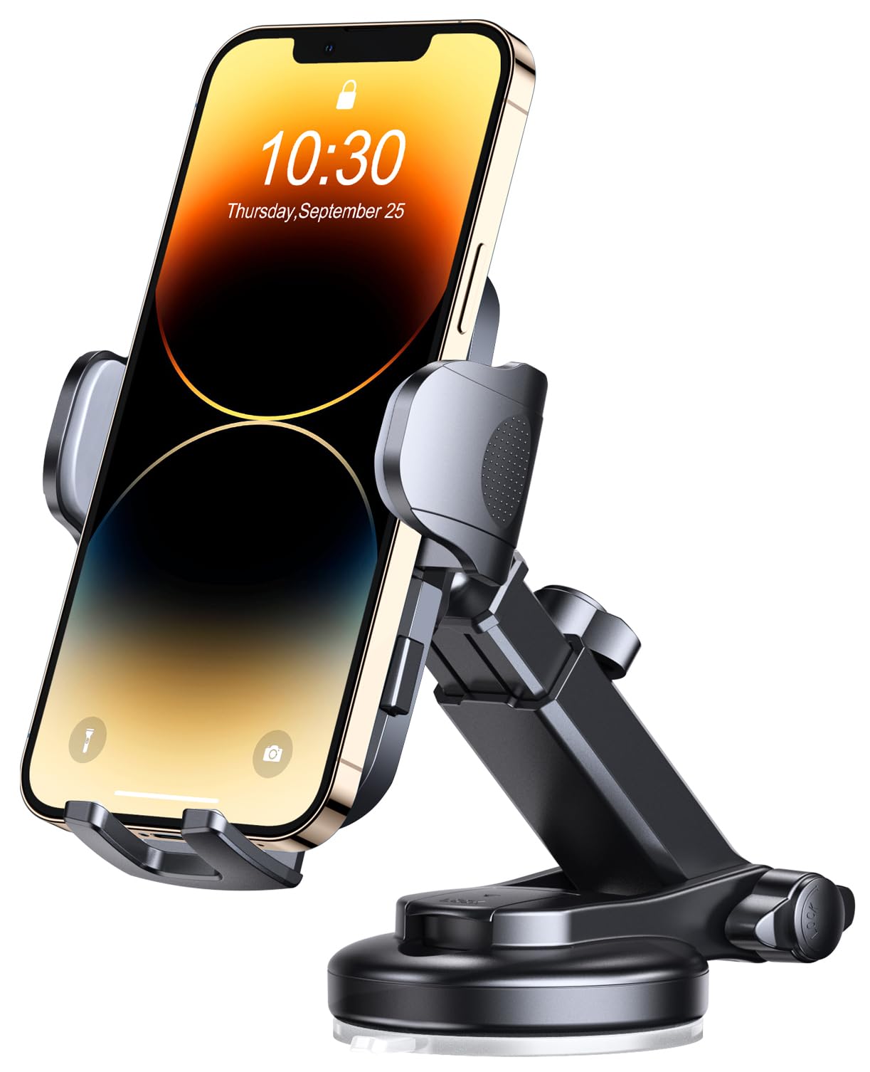 Mohard Phone Holder for Cars, Super Stable Car Phone Holder for Dashboard & Windscreen, 360° Rotation Mobile Phone Mount Cradle One Button Release with Strong Sticky Gel Pad for 4-7.0” Smartphones