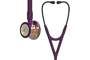 3M Littmann Cardiology IV Diagnostic Stethoscope, 6239, More Than 2X as Loud, Weighs Less, Stainless Steel High Polish Rainbow-Finish Chestpiece, 27" Plum Tube, Violet Stem and Black Headset