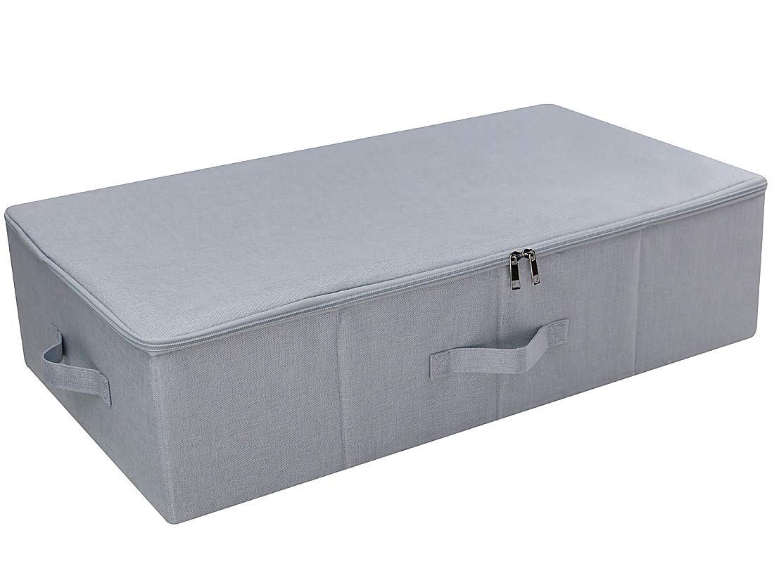 iwill CREATE PRO Undebed Storage Bins with Lid for Clothing, Books, Gift Wrapping Paper, Blankets, Shoes Organizer, Light Gray