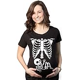 Maternity Skeleton Baby Monster Pumpkin T Shirts Funny Cute Pregnancy Halloween Tees