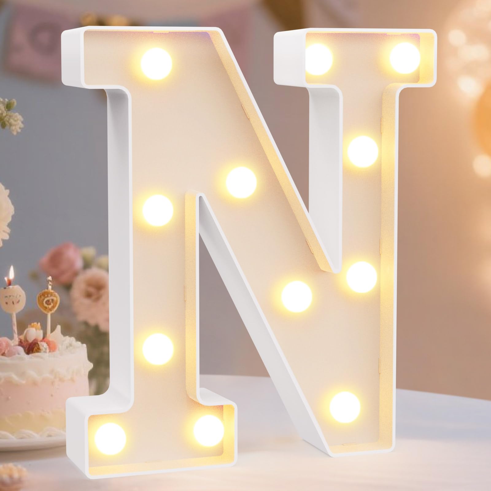 Photo 1 of Pooqla LED Marquee Letter Lights Sign, Light Up Alphabet Letter for Home Party Wedding Decoration N