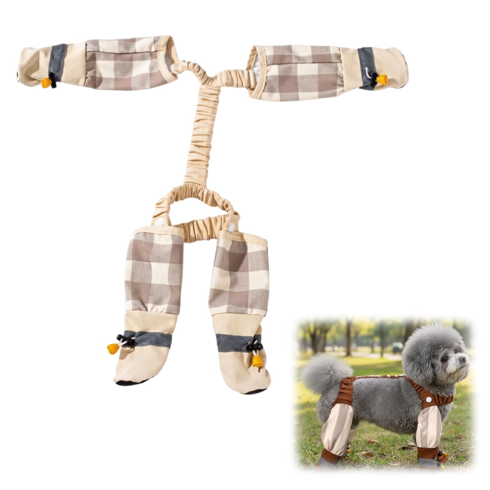 Photo 1 of 1 PCS Dog Suspender Boots, Anti Dirt Pants for Dogs, Anti Dust Pants with Shoes for Dogs, M Size
