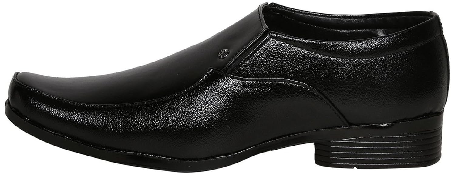 anshul fashion mens black patent leather premium slip on formal shoes