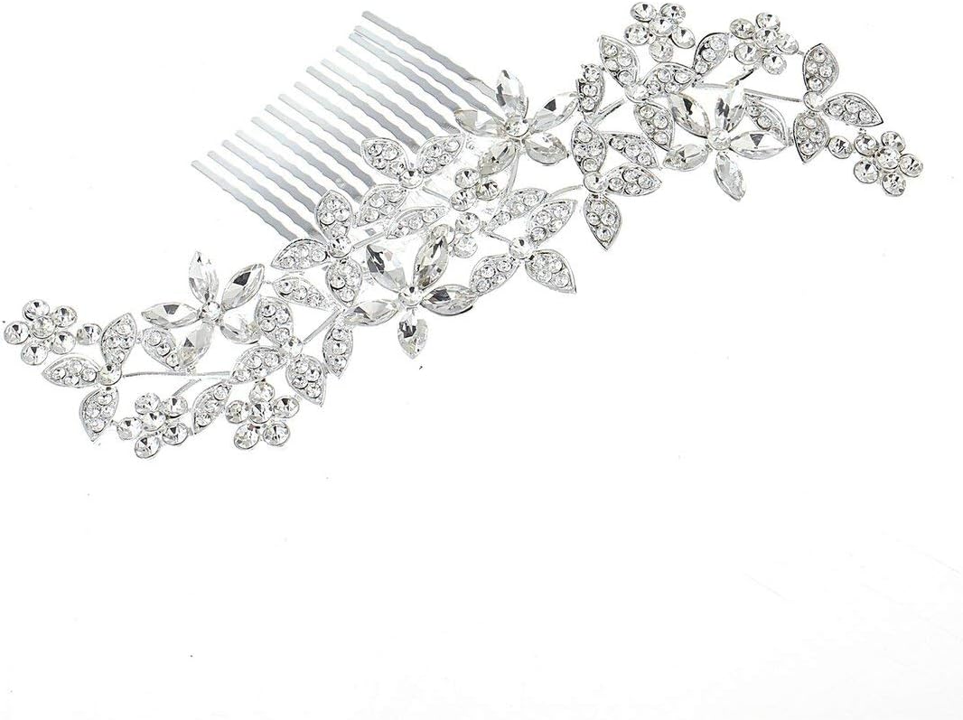 Crystal Hair Jewelry Charming Wedding Hair Comb For Women Handmade Flower Bride Headdress Universal Hair Accessories