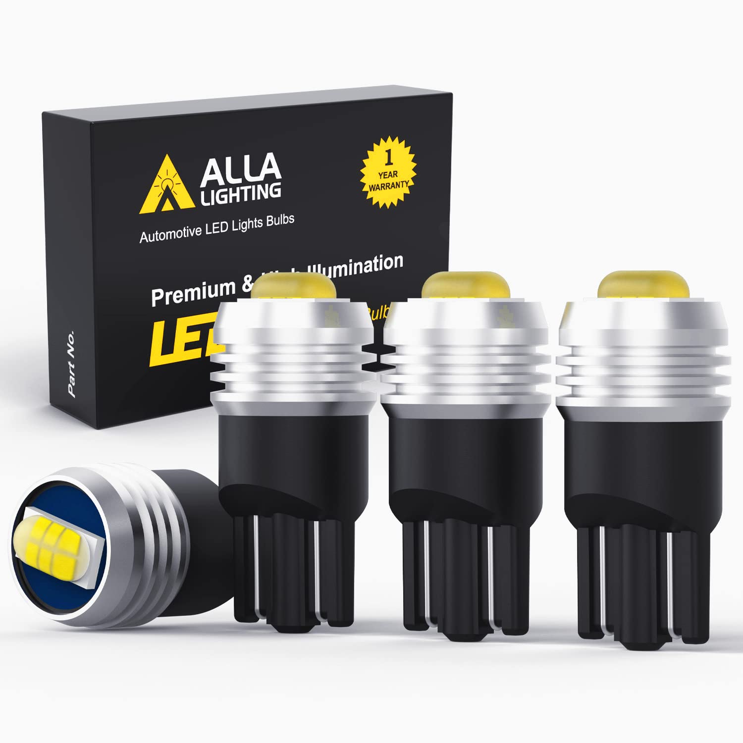 Alla Lighting 4x T10 194 168 LED Bulbs 2825 175