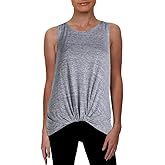 Cupio Blush Womens Heathered Twist-Front Casual Top Gray S
