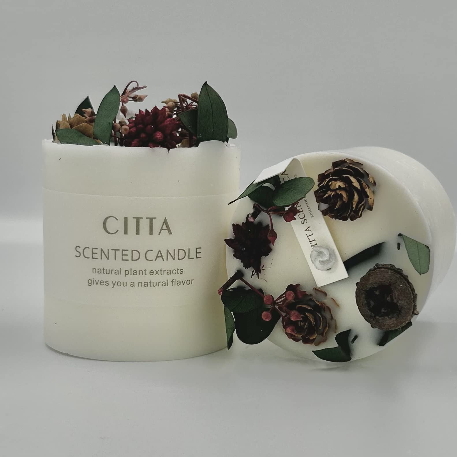 Soy Wax Candle Gift with Flower Decoration | Scented Home Decor Candles for Aromatherapy & Interior Decor