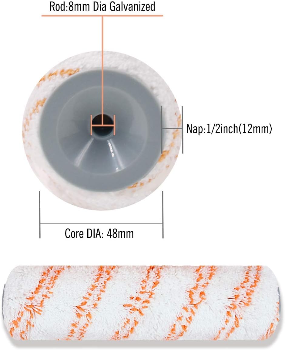 ROLLINGDOG 9 inch Paint Roller Set, 3PCS Lint Free Microfiber Roller Cover Sleeves - Image 5
