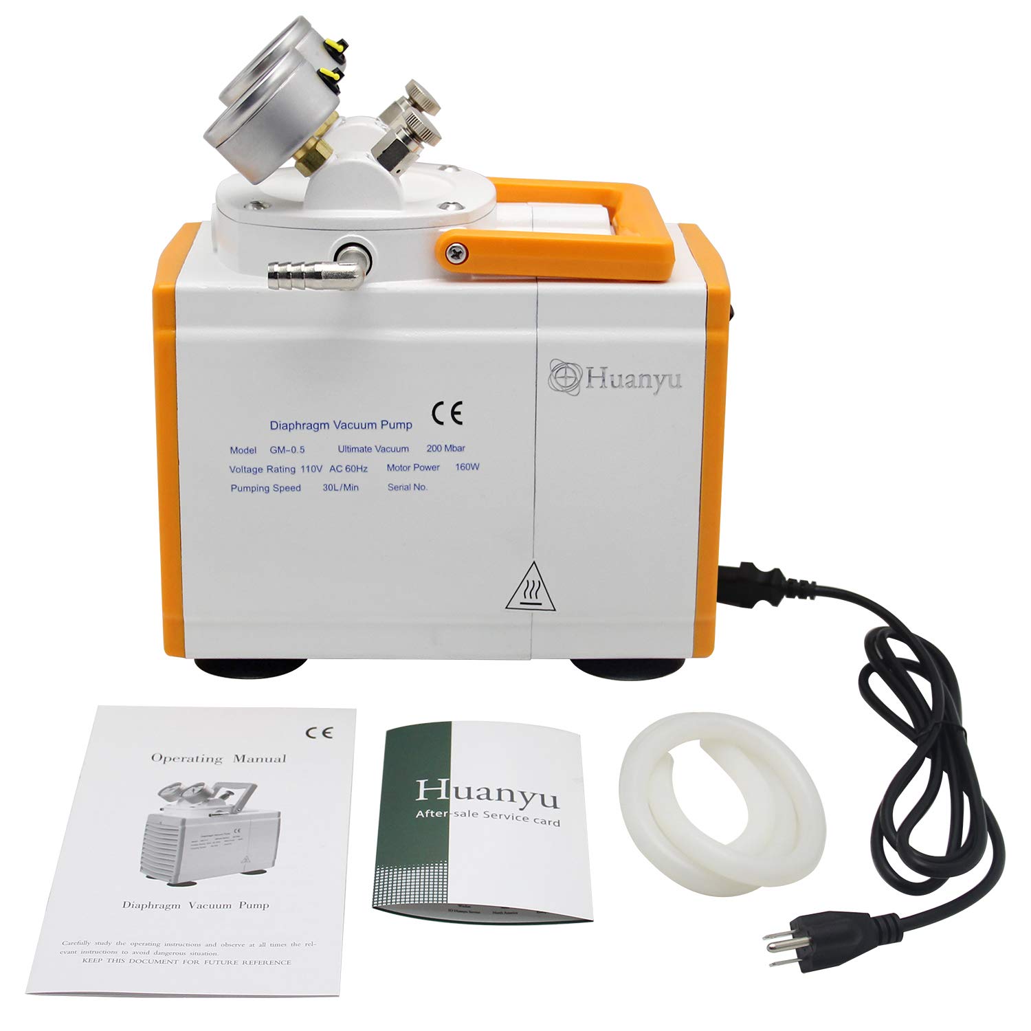 Huanyu Oilless Diaphragm Vacuum Pump Oil Free Anticorrosive Pump 30L/min Lab R&D for Filtration Extraction Apsorption 110V(Anticorrosive Type, GM-0.5A(Single Pump)): Industrial & Scientific