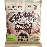 Earth Fed Muscle Chocolate Shakeup Whey Protein Isolate, Single Serve | Third-Party Certified | 25g Protein, Truly Grass Fed Irish Whey | Single Serve Packet | Soy Free, Non-GMO